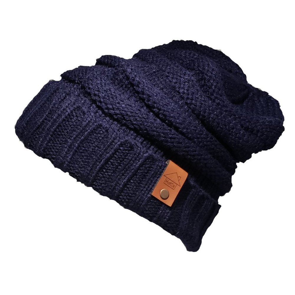 HofCs 1 Pack Adult Knit Hat (Blue with Rawhide Tag)